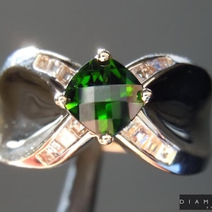 0.60ct Cushion Tsavorite Garnet Ring R9839