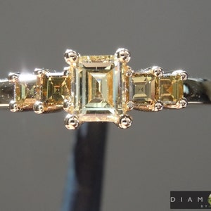 0.26ct Yellow Carre Cut Diamond Ring R10152