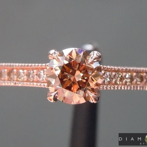 0.52ct Brown Round Brilliant Diamond Ring R6834