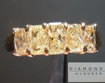 1.33ctw Yellow Radiant Cut Diamond Band R4649