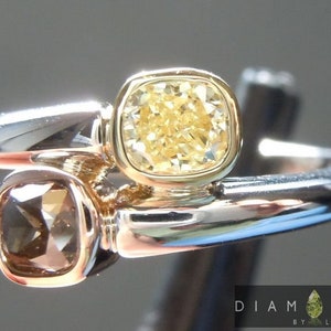 0.71ctw Natural Brown and Yellow Diamond Ring R6675