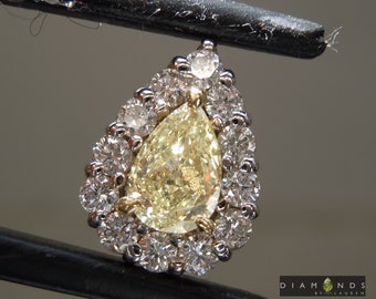 0.54ct Gelb BirnenForm Diamant Anhänger R9908