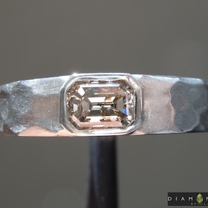 0.72ct Brown Emerald Cut Diamond Ring R9940