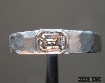 0.72ct Brown Emerald Cut Diamond Ring R9940