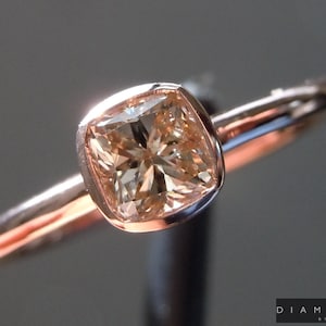 0.48ct Braun Kissenschliff Diamant Ring R9976