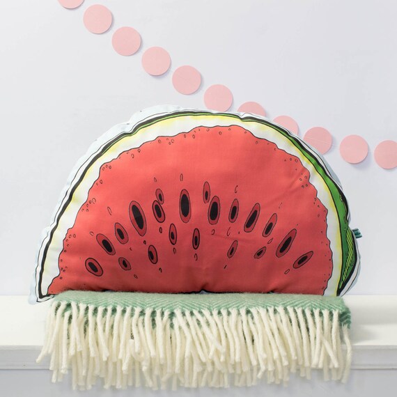 Watermelon Cushion fun bright fruit cushion fruit shaped Etsy