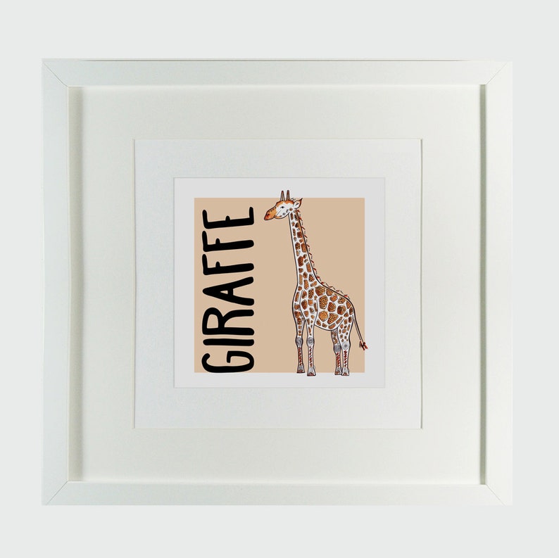 Set of 4 Zoo Animal Prints Perfect or a Nursery a Etsy