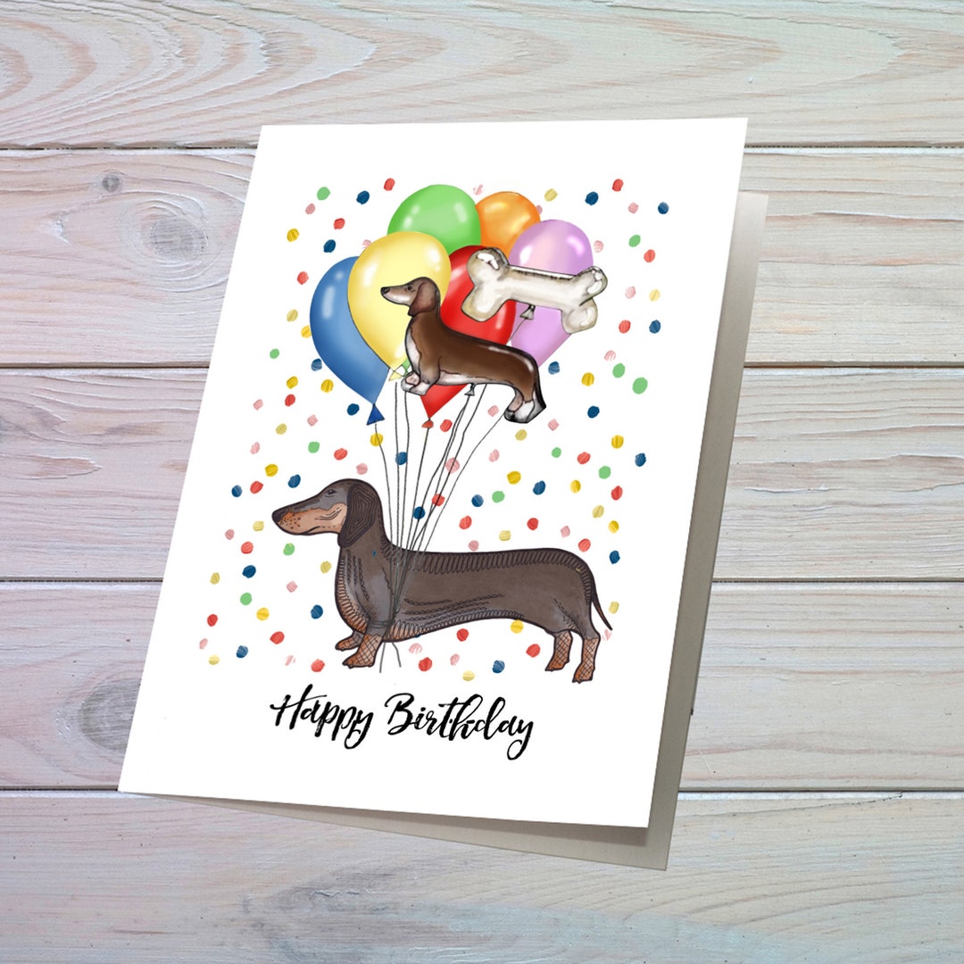 Sausage Dog Birthday Card Sausage Dog Greetings Card Dog Etsy UK