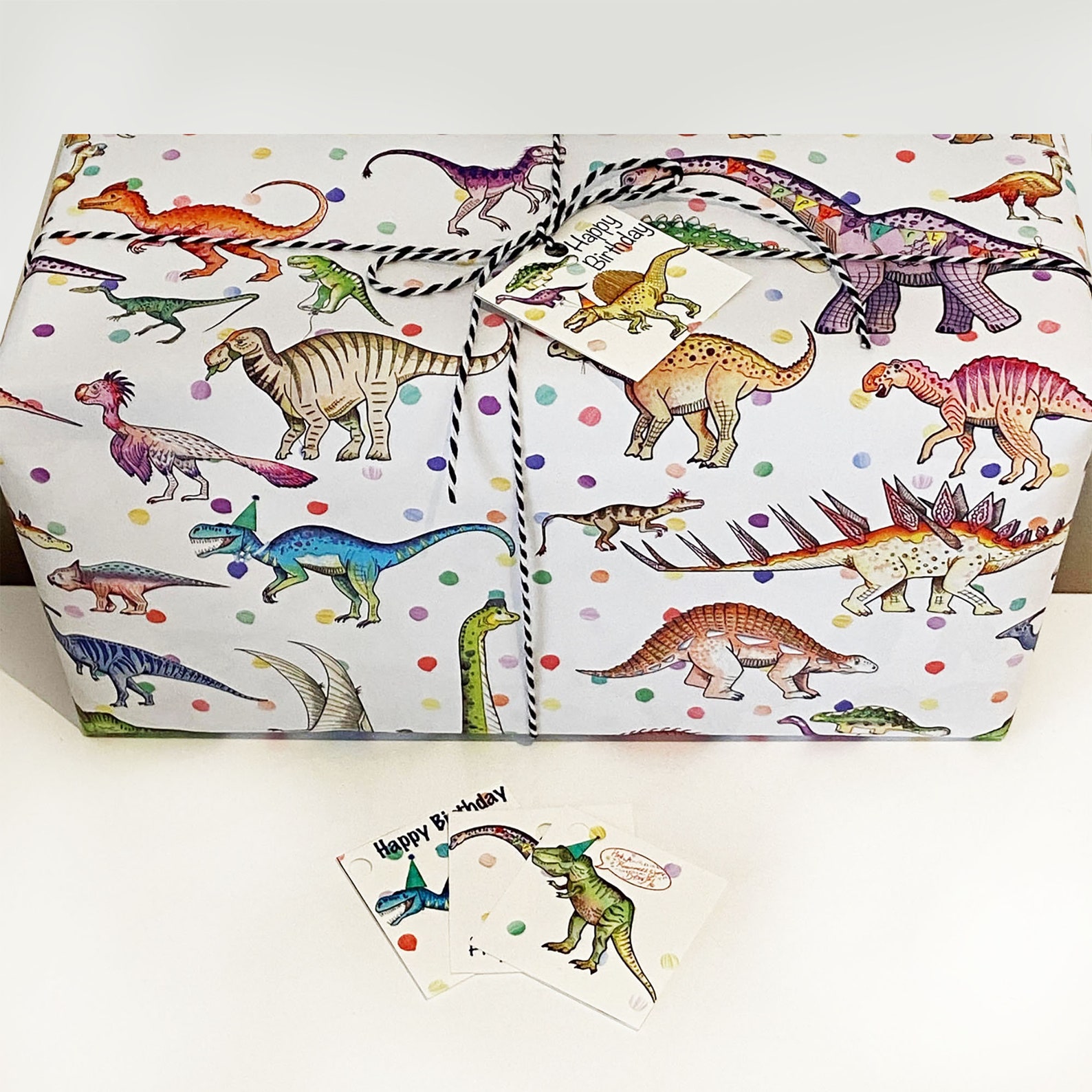 Dinosaur Birthday Wrapping Paper Set Fun Dinosaur Gift Wrap - Etsy