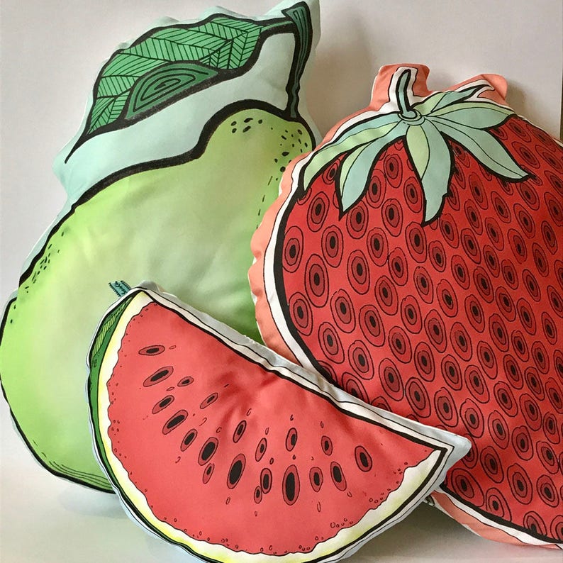 Pear cushion pear pillow fruit cushion green cushion fun Etsy