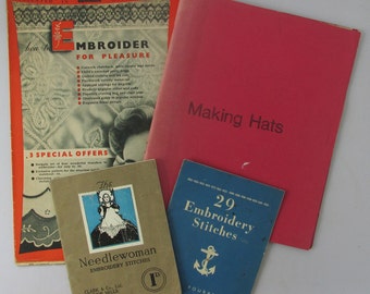 Embroidery and Hat Making Booklets x 4