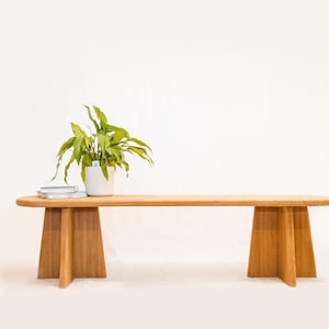 Designer bench in solid oak