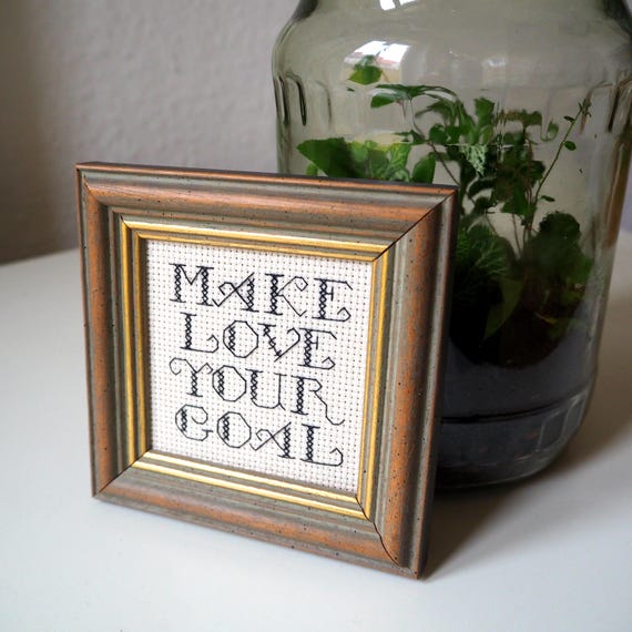 Embroidery Make Love Your Goal Frankie Goes To Etsy
