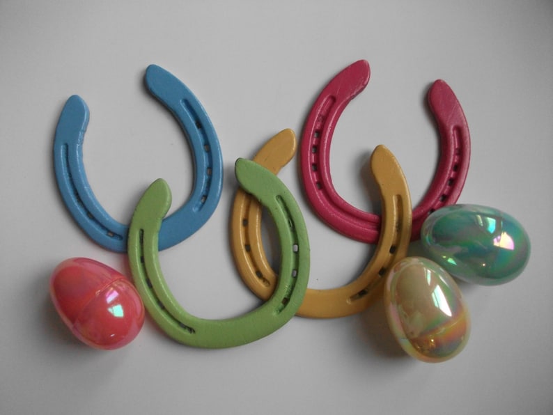 Horseshoe Spring Decor Painted Horse Shoes Soft Pastel Etsy