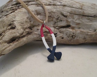 Hergebruikte hoefijzernagelketting: hanger Amerikaanse vlag, patriottische sieraden