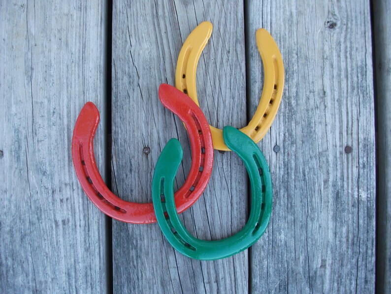 Fall Horseshoe Decoration, Painted Horseshoes Fall Colors, Outdoor