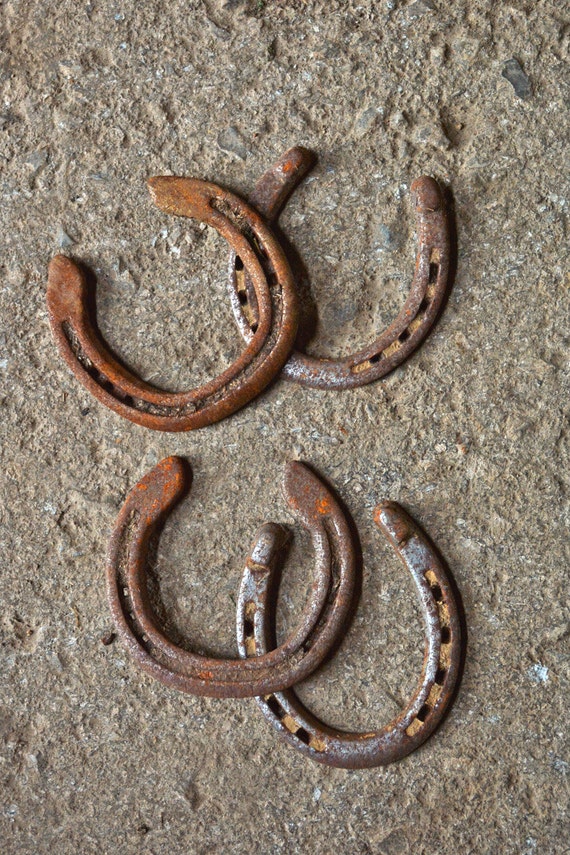 Steel Horseshoes Set for Horses, Crafts, Decorations and Backyard