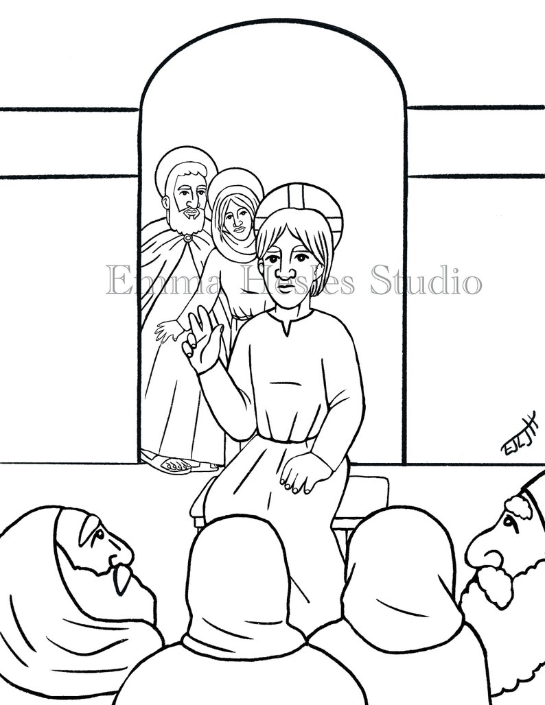Dibujos para colorear Los misterios gozosos del Rosario - Etsy España