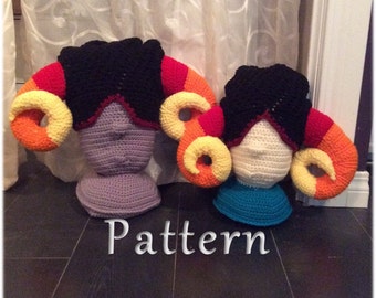 Candy Corn Horns, Aries Hat Crochet Pattern
