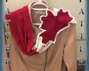 Strong and Free Infinity Chain Scarf, Maple Leaf Scarf, Canada Scarf