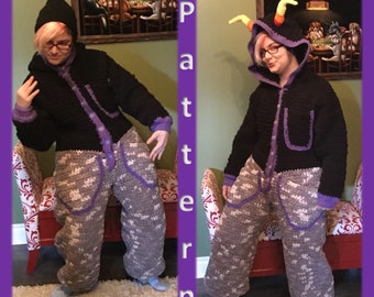 Capricorn Adult Onesie Crochet Pattern with Candy Corn Horns