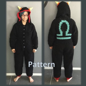 Padrão de crochê Onesie adulto Libra com chifres de milho doce