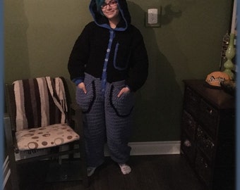 Scorpio Adult Onesie Crochet Pattern with Candy Corn Horns