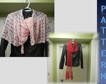 Crochet Shawl and Scarf Pattern, chain shawl, chain scarf