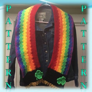 Motif d'écharpe arc-en-ciel, motif d'écharpe au crochet, motif d'écharpe fille