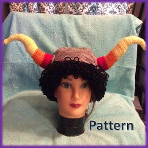 Candy Corn Horns, Capricorn Hat Crochet Pattern