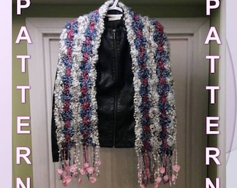 Crochet Pattern, Scarf Pattern, Woman's Crocheted Scarf Pattern, Bulky Weight Yarn Pattern