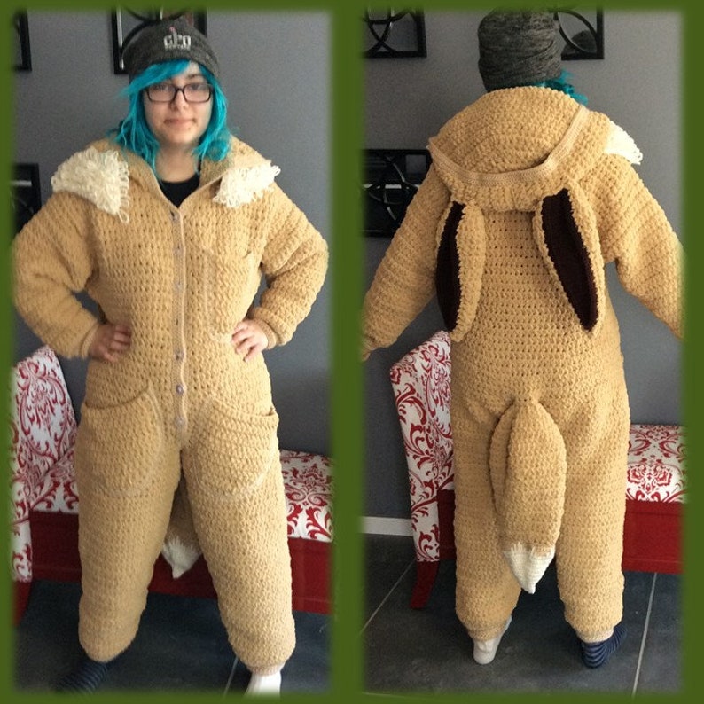 Eevee Onesie Crochet Pattern Ladies XS to XL