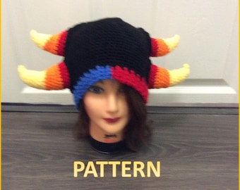 Gemini Hat Crochet Pattern, Candy Corn Horns