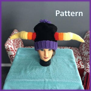 Aquarius Hat, Candy Corn Horns, Crochet Pattern