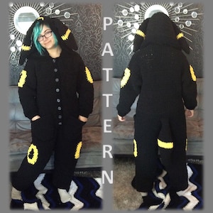 Umbreon Onesie Crochet Pattern, Ladies XS to XL