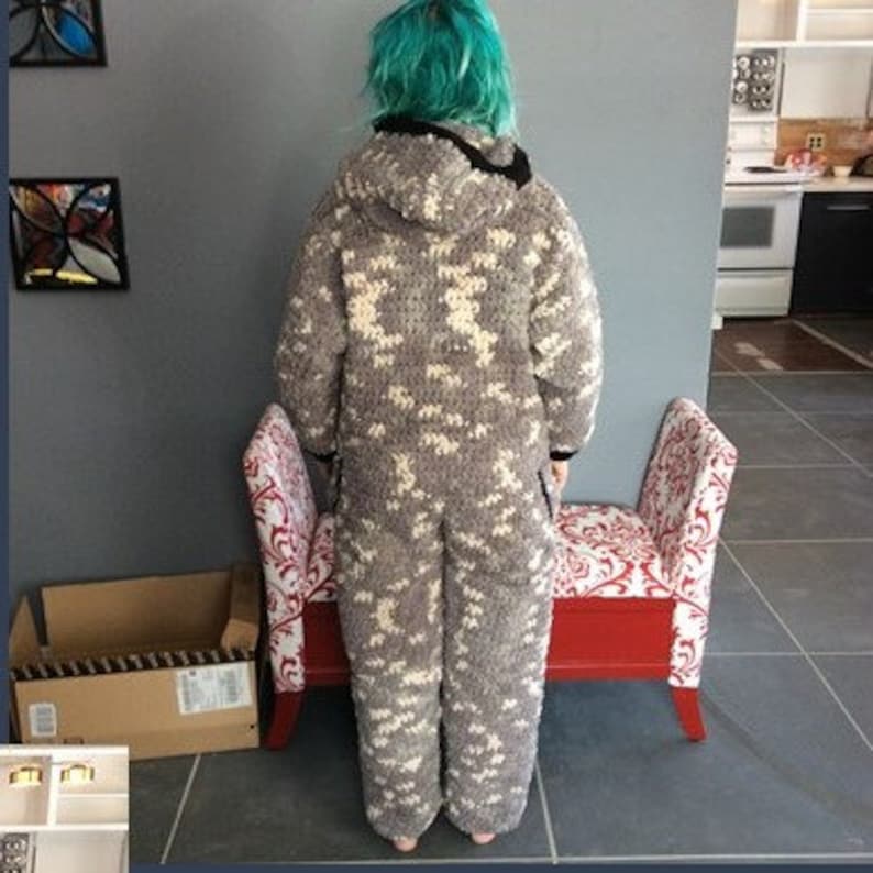Cozy Adult Onesie Crochet Pattern Etsy