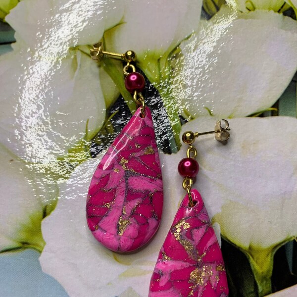 Boucles d’oreilles rose fuchsia