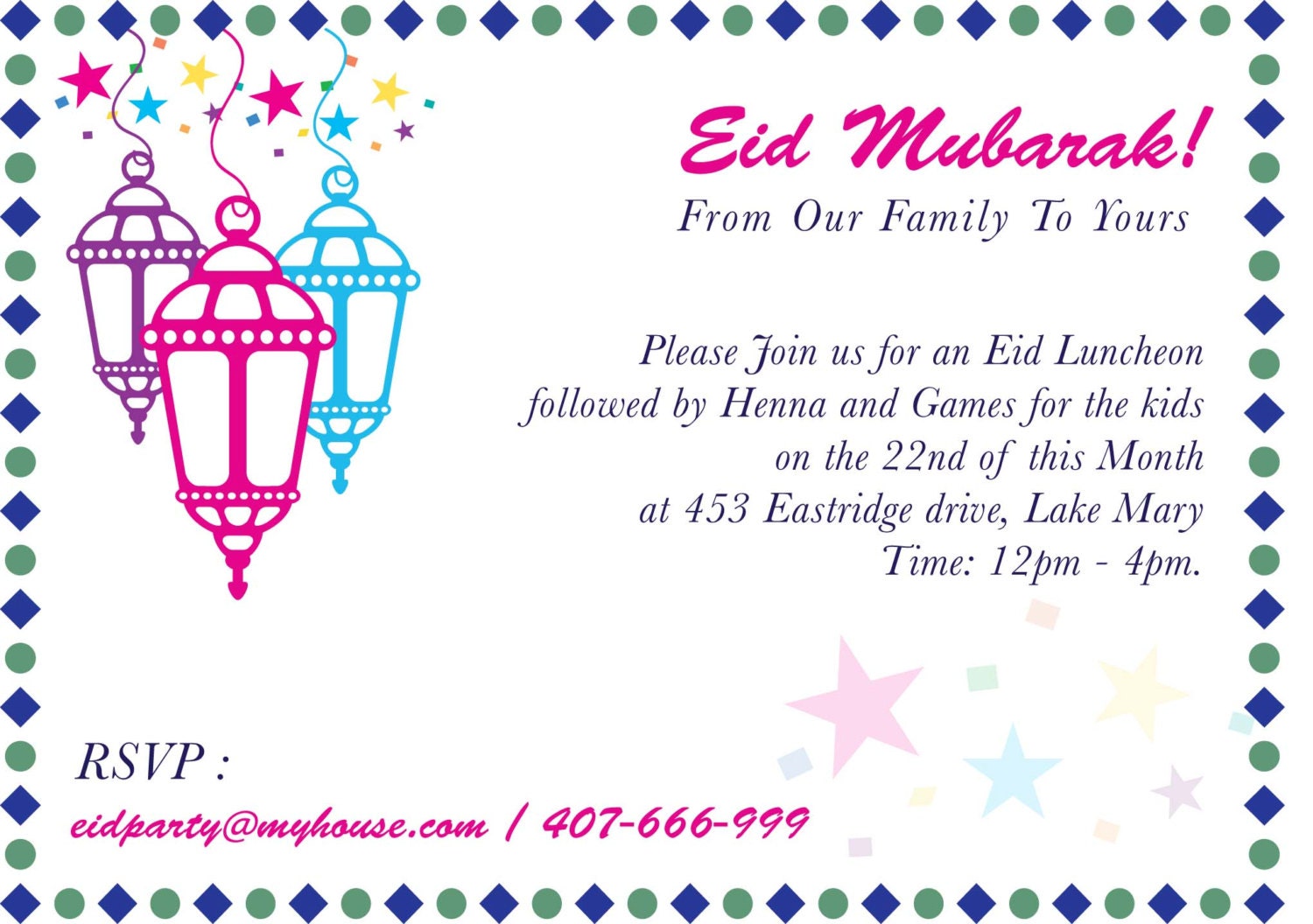 Fresh 77 Eid Lunch Invitation Card