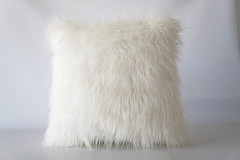 Faux Fur Pillow Cover pure white faux Faux Fur Pillow Cover pure white faux