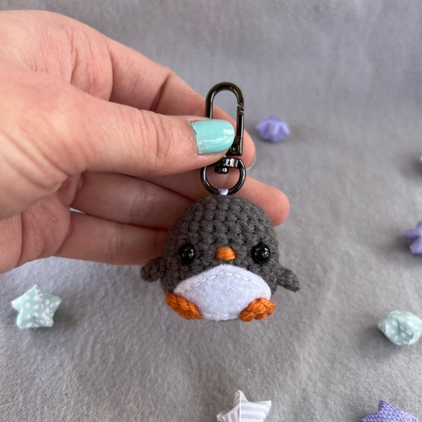 Crochet penguin keychain- amigurumi, penguin keychain, crochet keychain, cute keychain, gift ideas,kawaii, phone lanyard