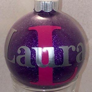 Personalized Name Glitter Ornament - Monogrammed Christmas Ornament - Personalized Glitter Ornament - Name Ornament