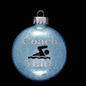 Swimmer Ornament - Swimmer Glitter Ornament - Personalized Swimmer Ornament - Swimmer Gift - Swim Coach Gift - Swim Team Gift - Personalized