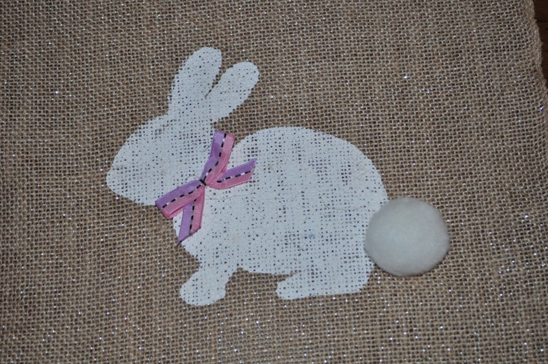 Bunny Burlap Table Runner Easter Burlap Table Runner Spring Table Runner Bunny Table Runner Easter Table Decor Bunny Table Decor image 4