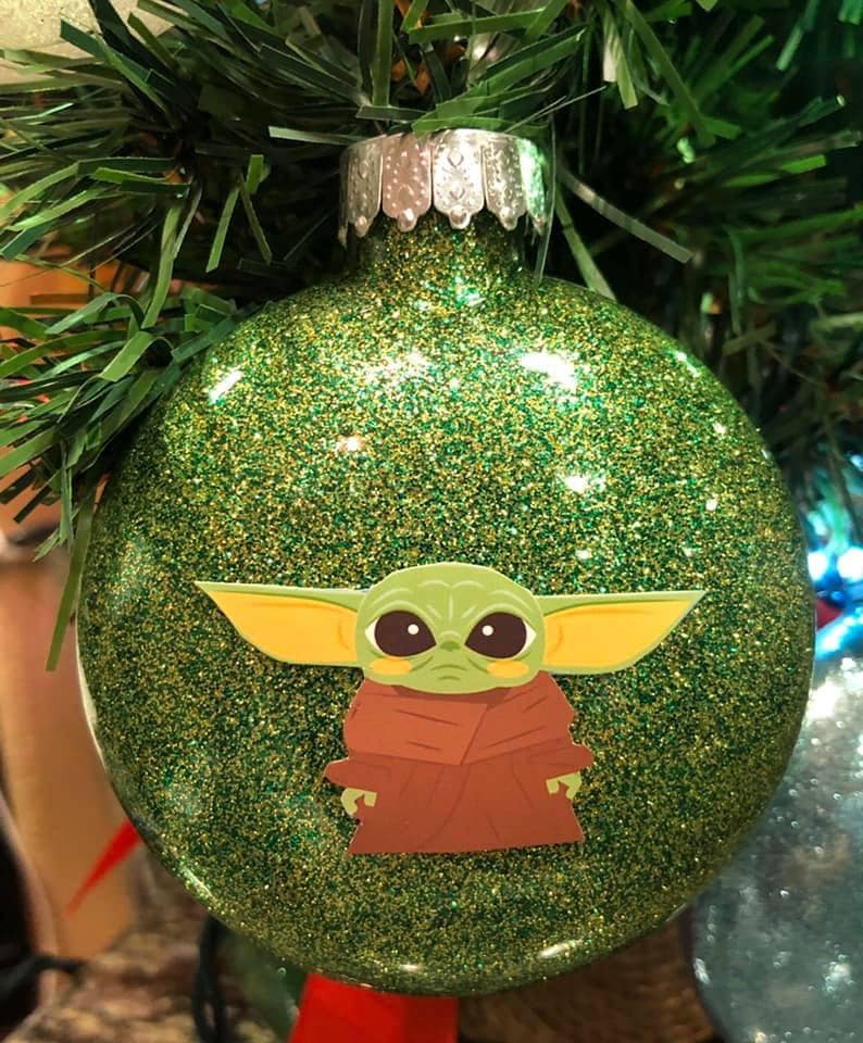 Star Wars Ornaments Star Wars Glitter Ornaments Yoda Ornament Etsy