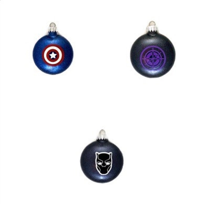 Marvel Super Hero Ornaments Super Hero Glitter Ornaments Marvel Comics Ornaments Super Hero Gifts Infinity Wars Ornaments Avengers Ornament image 2