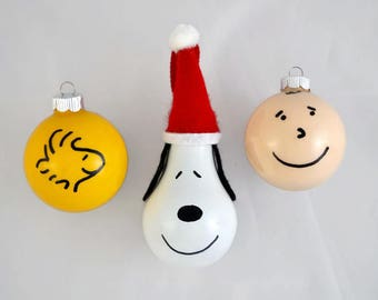 Snoopy Ornament - Charlie Brown Ornament - Peanuts Snoopy and Charlie Brown Ornaments - Peanuts Woodstock Ornament - Peanuts Gift