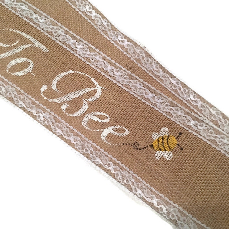 Bride to Bee Sash Burlap and Lace Bride to Bee Sash Etsy