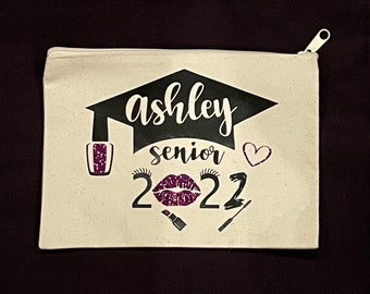 Personalized Makeup Bag Senior Gift Makeup Bag Graduation Makeup Bag Personalized Senior Gift Personalized Graduation Gift Class of 2022