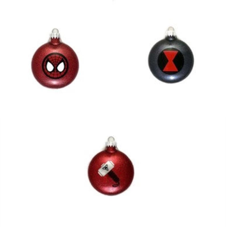 Marvel Super Hero Ornaments Super Hero Glitter Ornaments Marvel Comics Ornaments Super Hero Gifts Infinity Wars Ornaments Avengers Ornament image 4