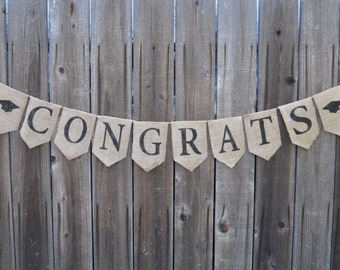 Congrats Burlap Banner - Graduation Banner - Congrats Banner - Graduation Burlap Banner - Graduation Party Decorations - Congratulations